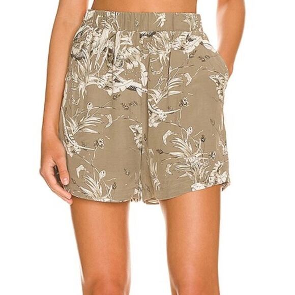 Anine Bing Pants - Anine Bing Candice Tropical Print Shorts green size S C10
